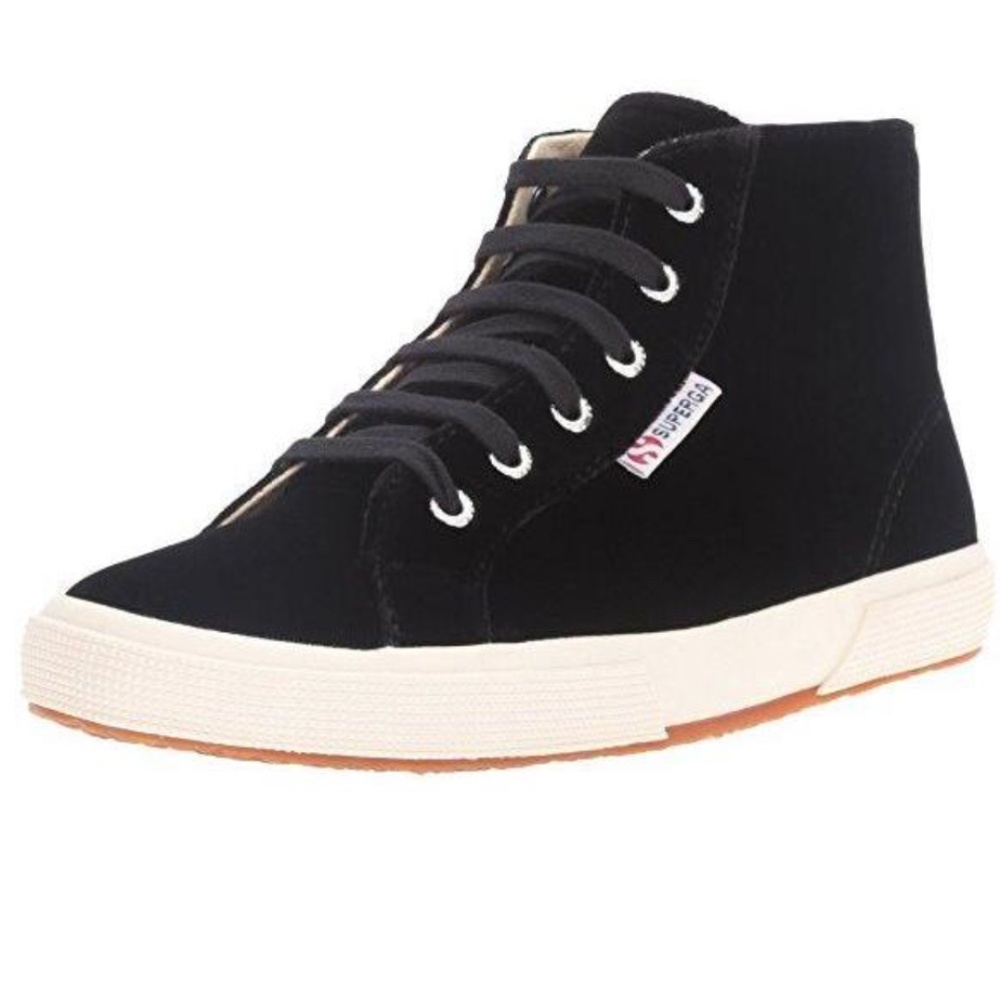 Superga Black Velvet High Top Sneakers